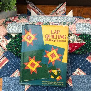 Vintage 1980s Lap Quilting with Georgia Bonesteel book with 4 Quilt Blocks